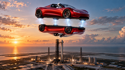 Tesla Reveals SpaceX Roadster That Flies and Drives Upside Down