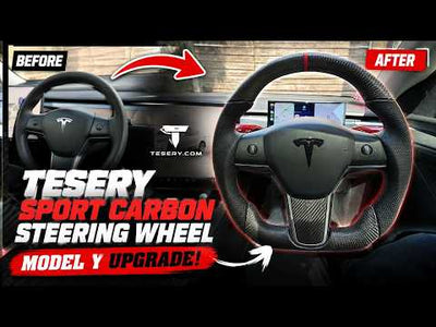 Tesery Model Y Carbon Fiber Steering Wheel Install & Review