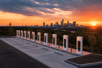 Tesla Reportedly Builds Dedicated Robotaxi Superchargers in Austin
