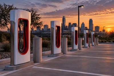 Tesla Robotaxi-Only Supercharger Plans Reported in Austin