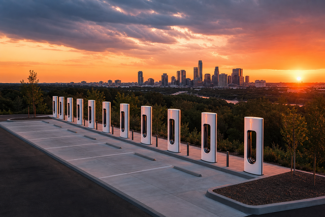 Tesla Reportedly Builds Dedicated Robotaxi Superchargers in Austin