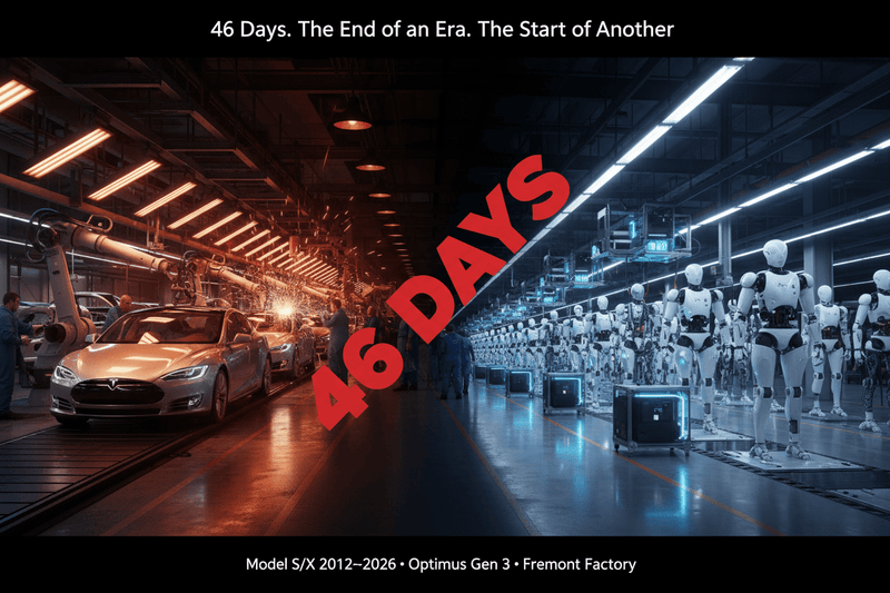 46 Days. That's All It Took to Erase 14 Years of Model S/X History — And Make Room for Optimus. - Tesery Official Store