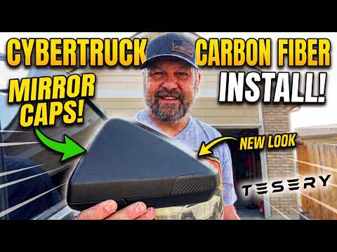 Tesery Cybertruck Carbon Fiber Mirror Covers Review & Install