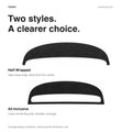 Half-Wrapped open lower outline compared with the All-Inclusive elongated opening and lower connecting strip.