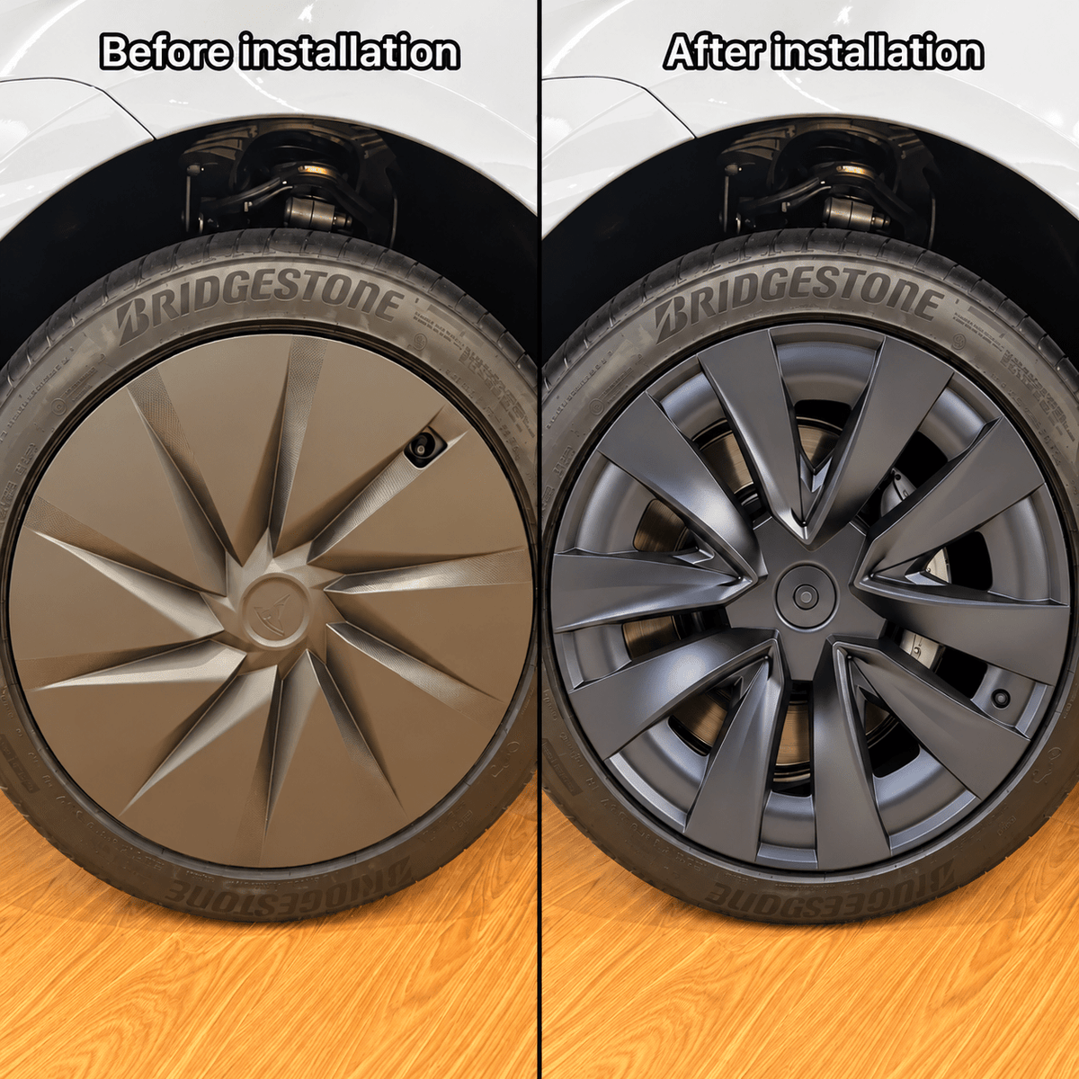 18" V-Spoke Full-Coverage Wheel Covers for Tesla Model 3 Standard 2026+ (Set of 4) - Tesery Official Store