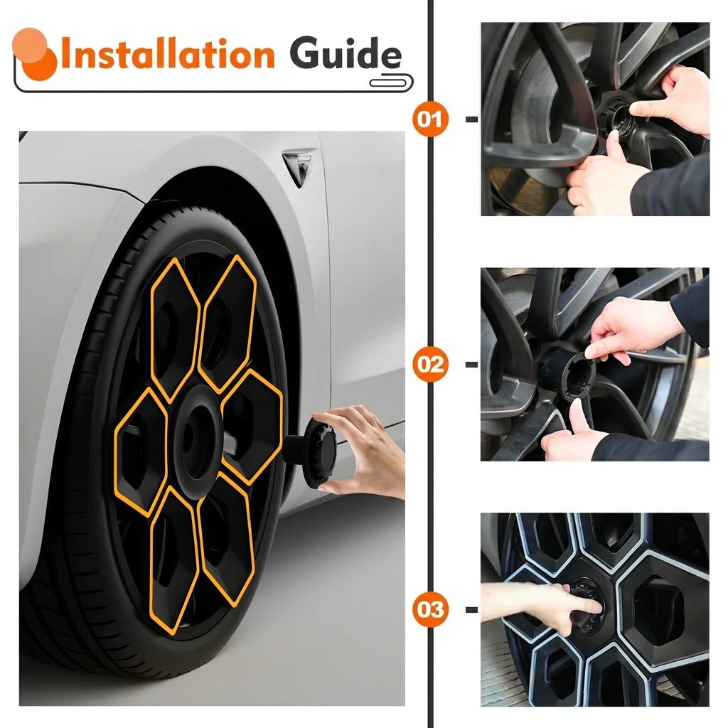 19" Center Lock Style Wheel Covers for Model 3 & Model Y – Full Protect with Set of 4 - Tesery Official Store