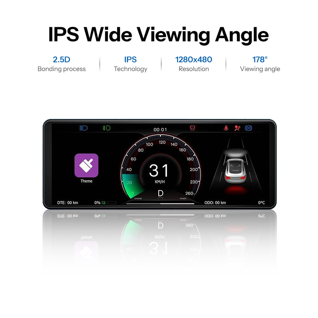 테슬라 모델 3 / 모델 Y용 6.86'' 스티어링 계기판 디스플레이