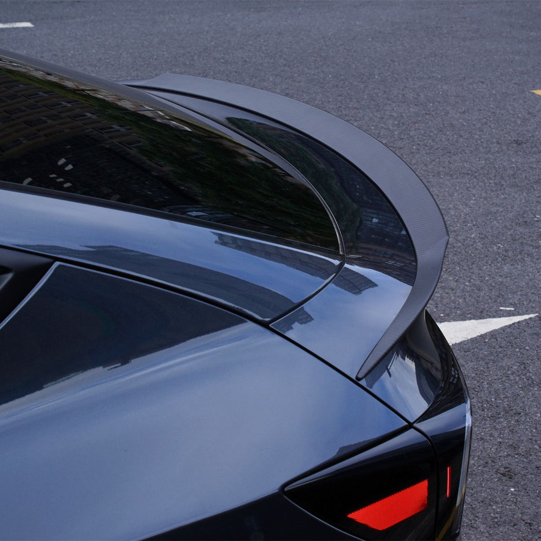 드라이 카본 파이버 리어 스포일러 윙 YL OEM 스타일 테슬라 모델 Y 주니퍼용