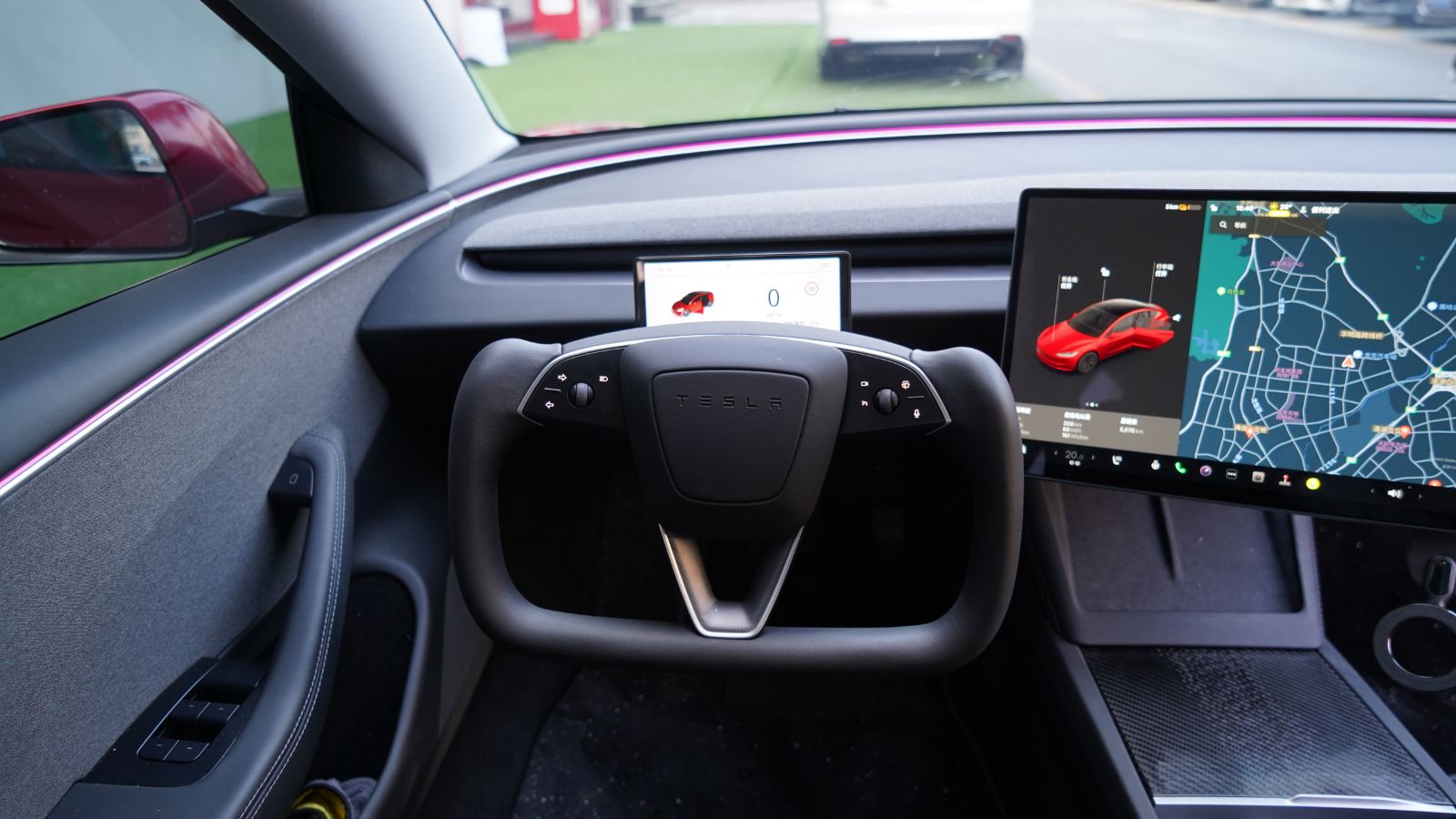 TESERY Full Carbon Fiber Yoke Steering Wheel for Model 3 Highland & Model Y Juniper