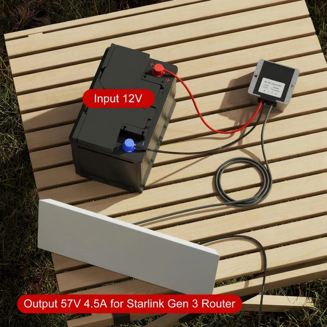 Starlink Gen 3 Direct DC Power Supply (12V/24V to 57V) | Tesery