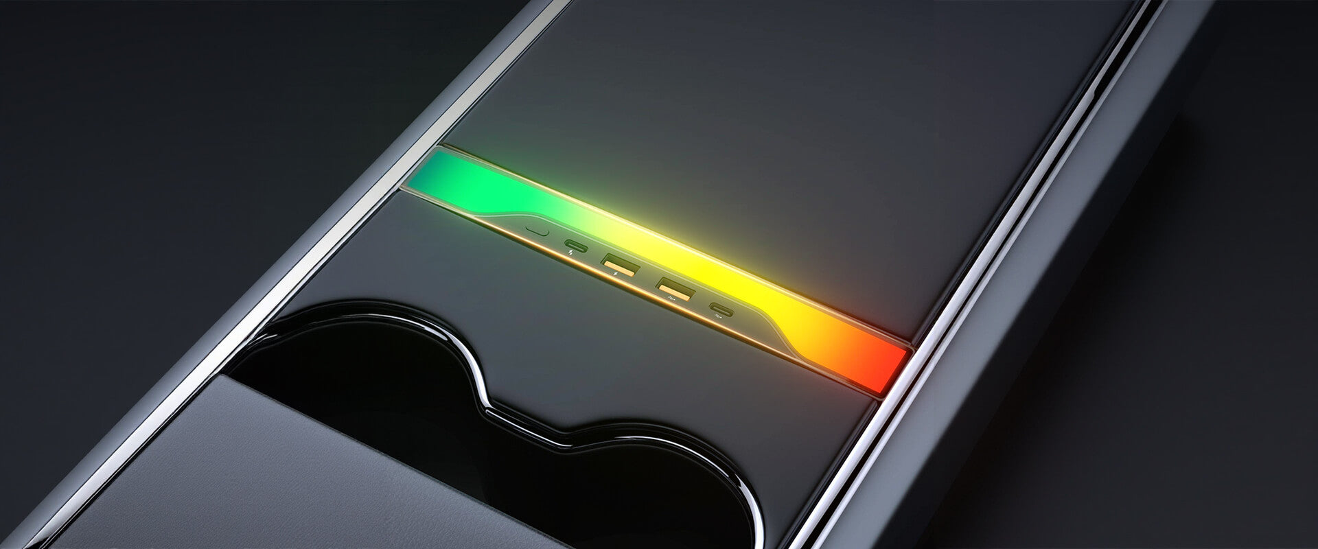 Tesla Model 3/Y Center Console USB Hub with Ambient Lighting