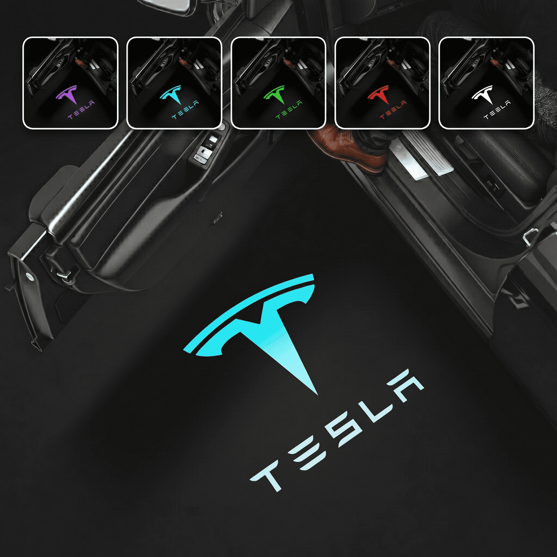 TESERY RGB 64-Color Puddle Lights for Model 3/Y/S/X | App Controlled