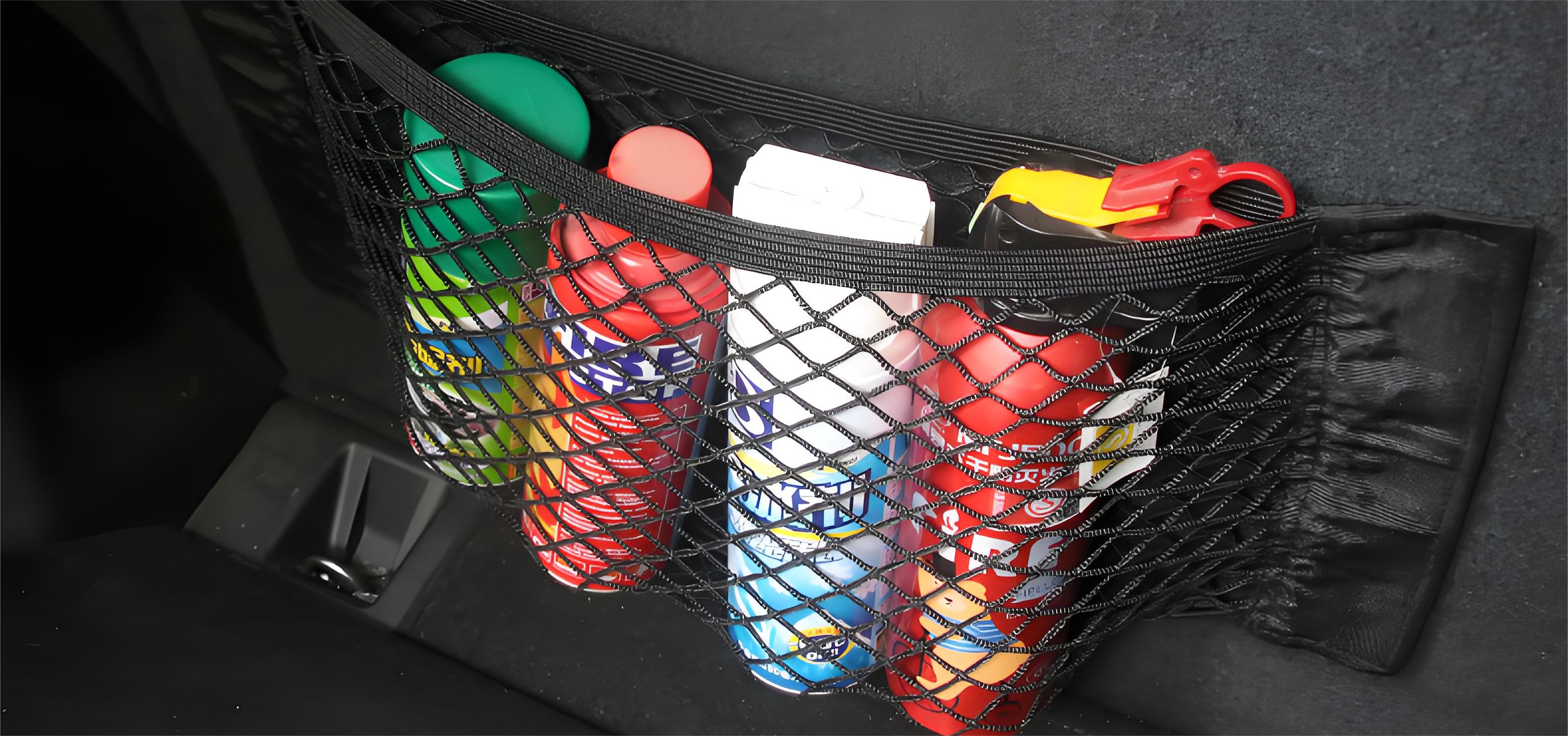 Shop Tesla Model 3/Y Trunk Mesh Organizer | Elastic & Secure Velcro Fit