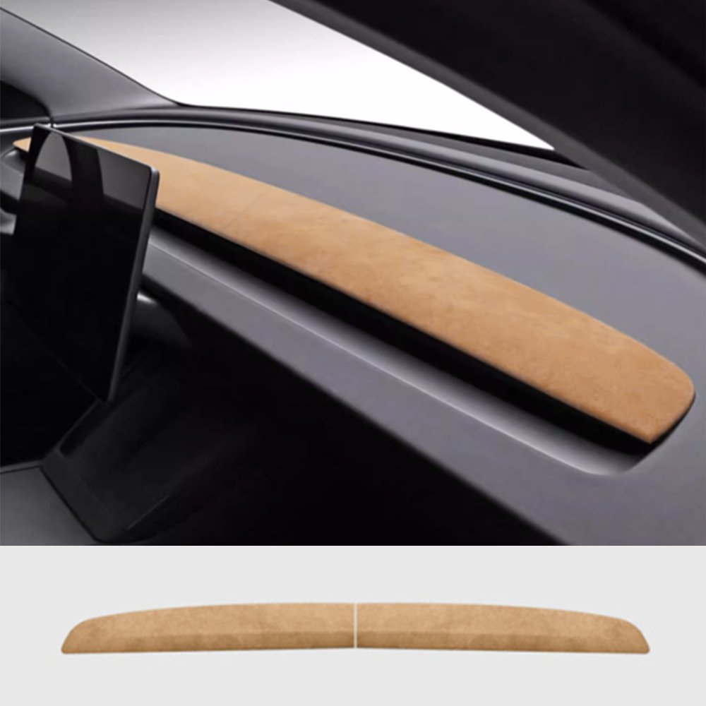 Alcantara Spliced Dash Trim for Tesla Model 3 Highland / Model Y Juniper (2PCS) - Tesery Official Store