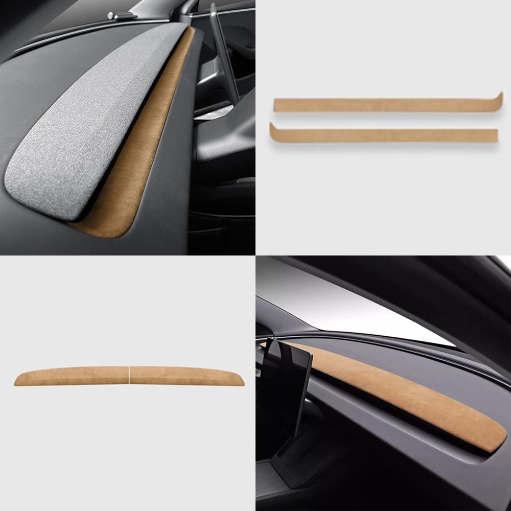 Alcantara Spliced Dash Trim for Tesla Model 3 Highland / Model Y Juniper (2PCS) - Tesery Official Store