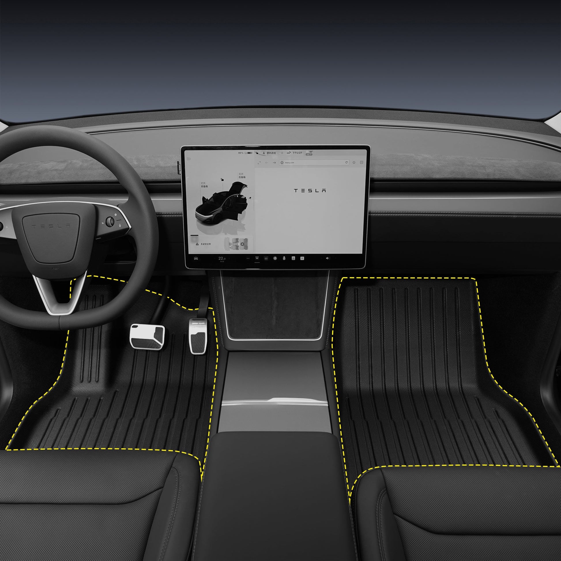 All Weather 3D TPE Floor Mats for Tesla New Model Y - Tesery Official Store