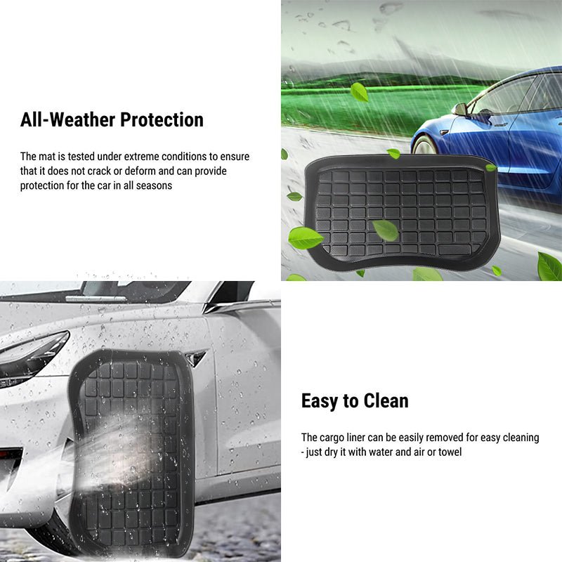 All Weather TPE Front Rear Trunk Mat for Tesla Model 3 - Tesery Official Store