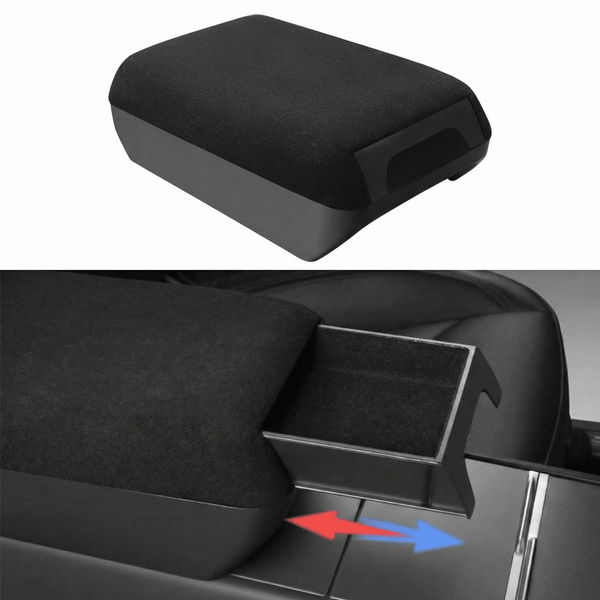 Center Console Armrest Riser with Hidden Sliding Storage for Model 3 Highland & Model Y Juniper - Tesery Official Store