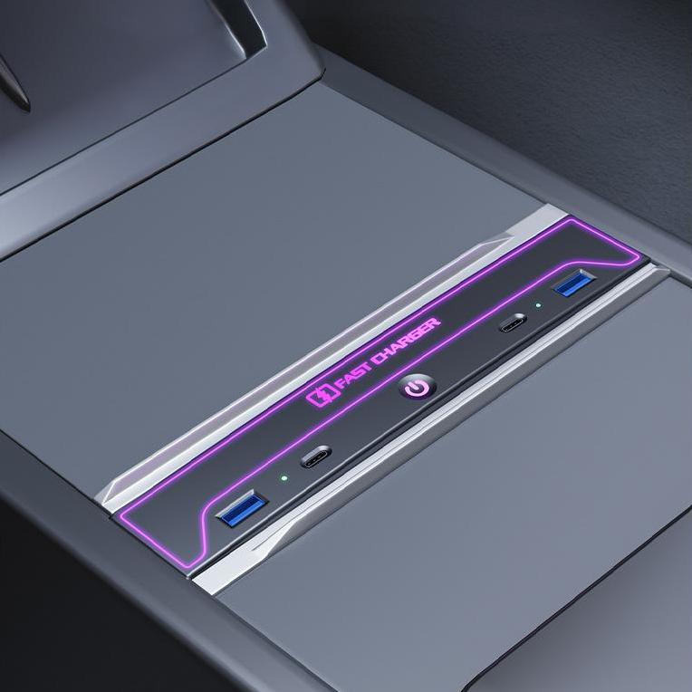 Central Console USB Hub with Ambient Light for Model 3 Highland - Tesery Official Store