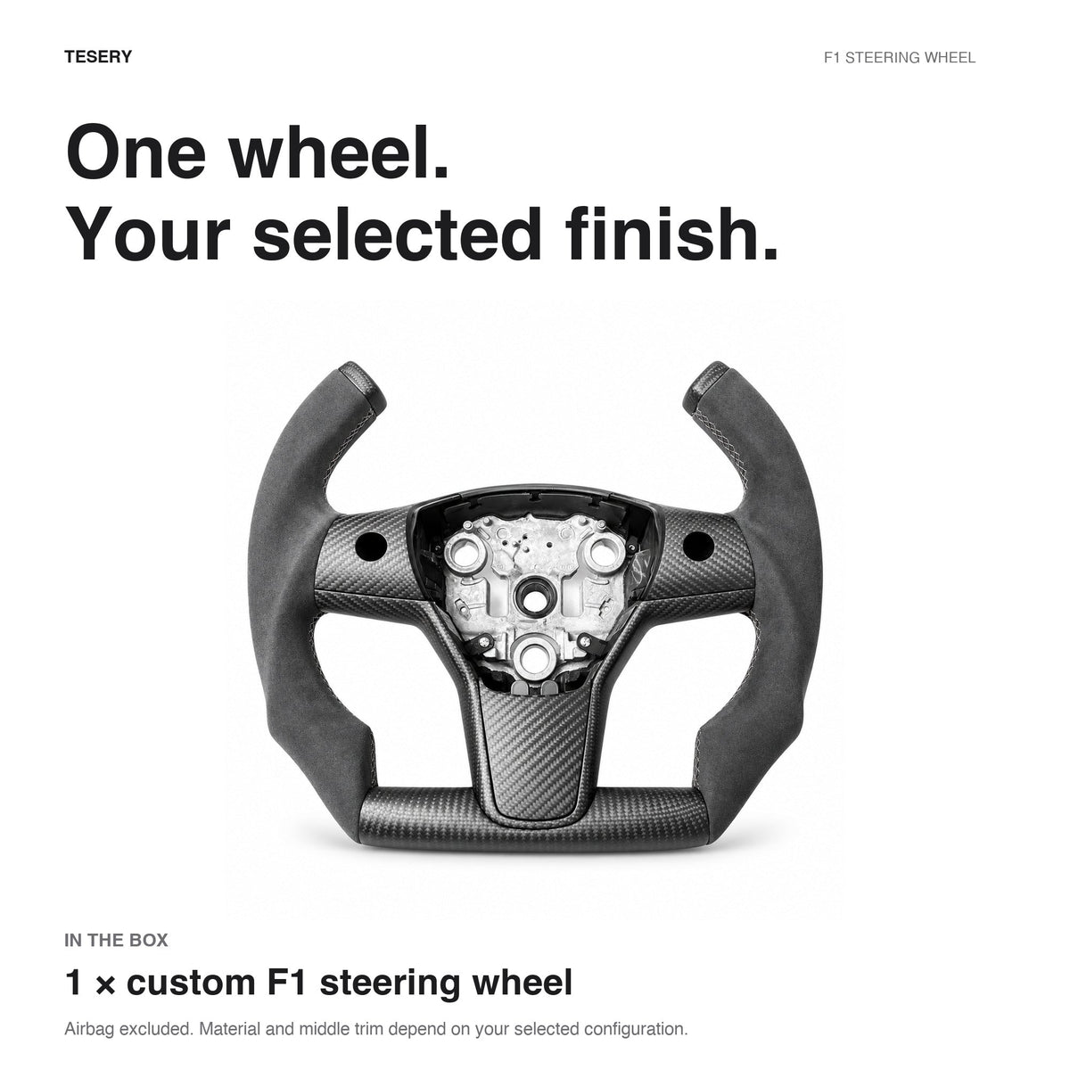 Custom Carbon Fiber Steering Wheel for Tesla Model 3 / Y【F1 Style】 - Tesery Official Store