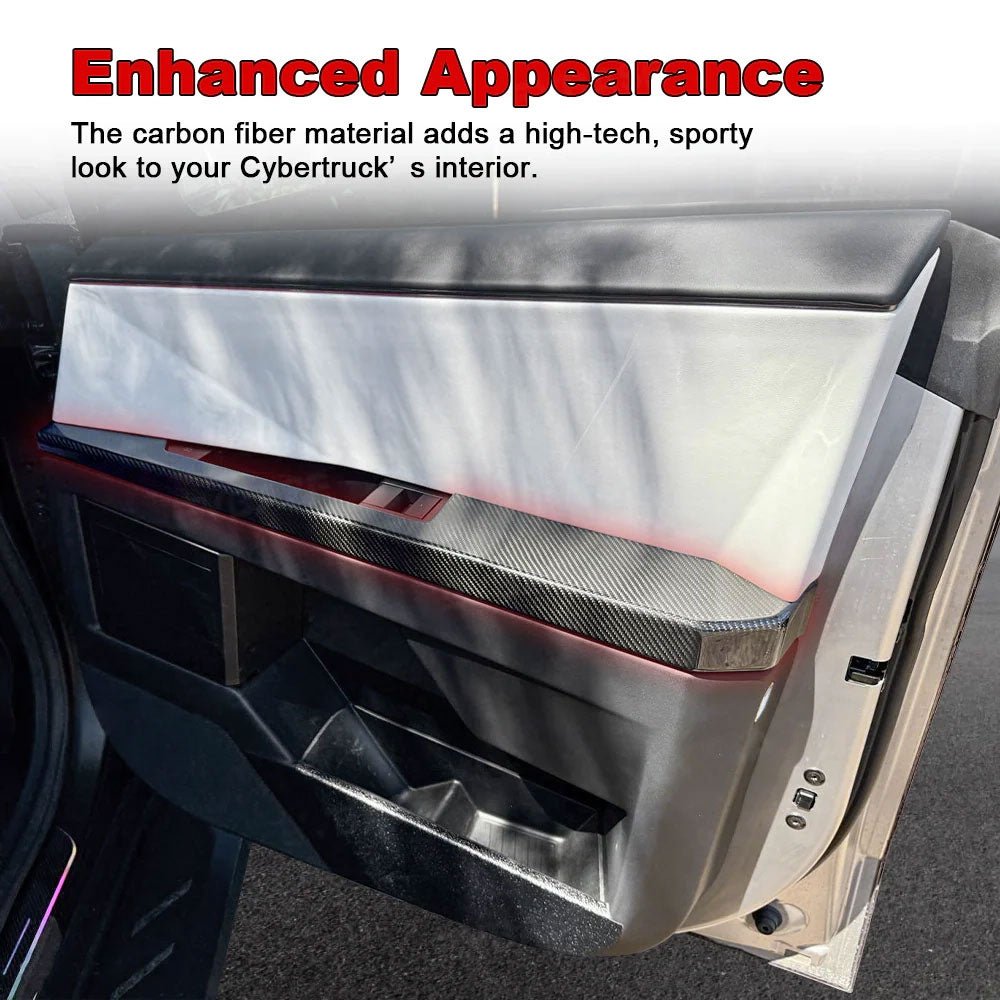 Cybertruck Lower Door Panel Armrest Overlays | Real Molded Carbon Fiber (4 - Piece Set) - Tesery Official Store