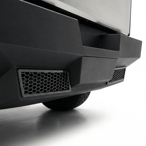 Cybertruck Rear Bumper Honeycomb Trim Cover – Carbon Fiber Style Protective Guard - Tesery Official Store