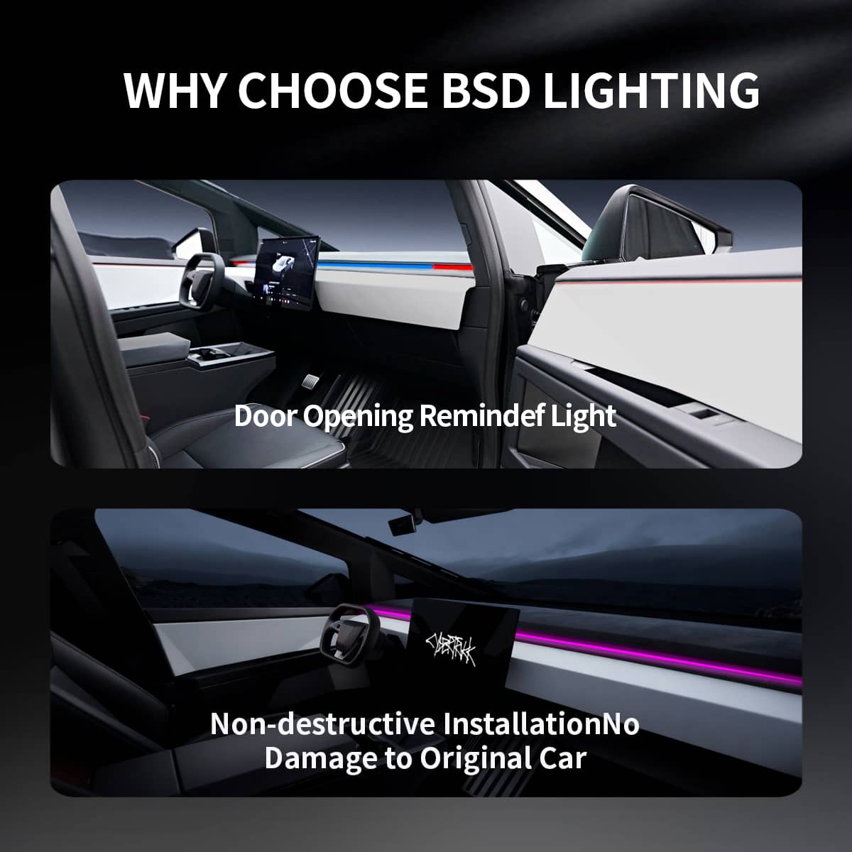 Cybertruck Smart BSD Blind Spot LED Ambient Lighting Kit - Tesery Official Store