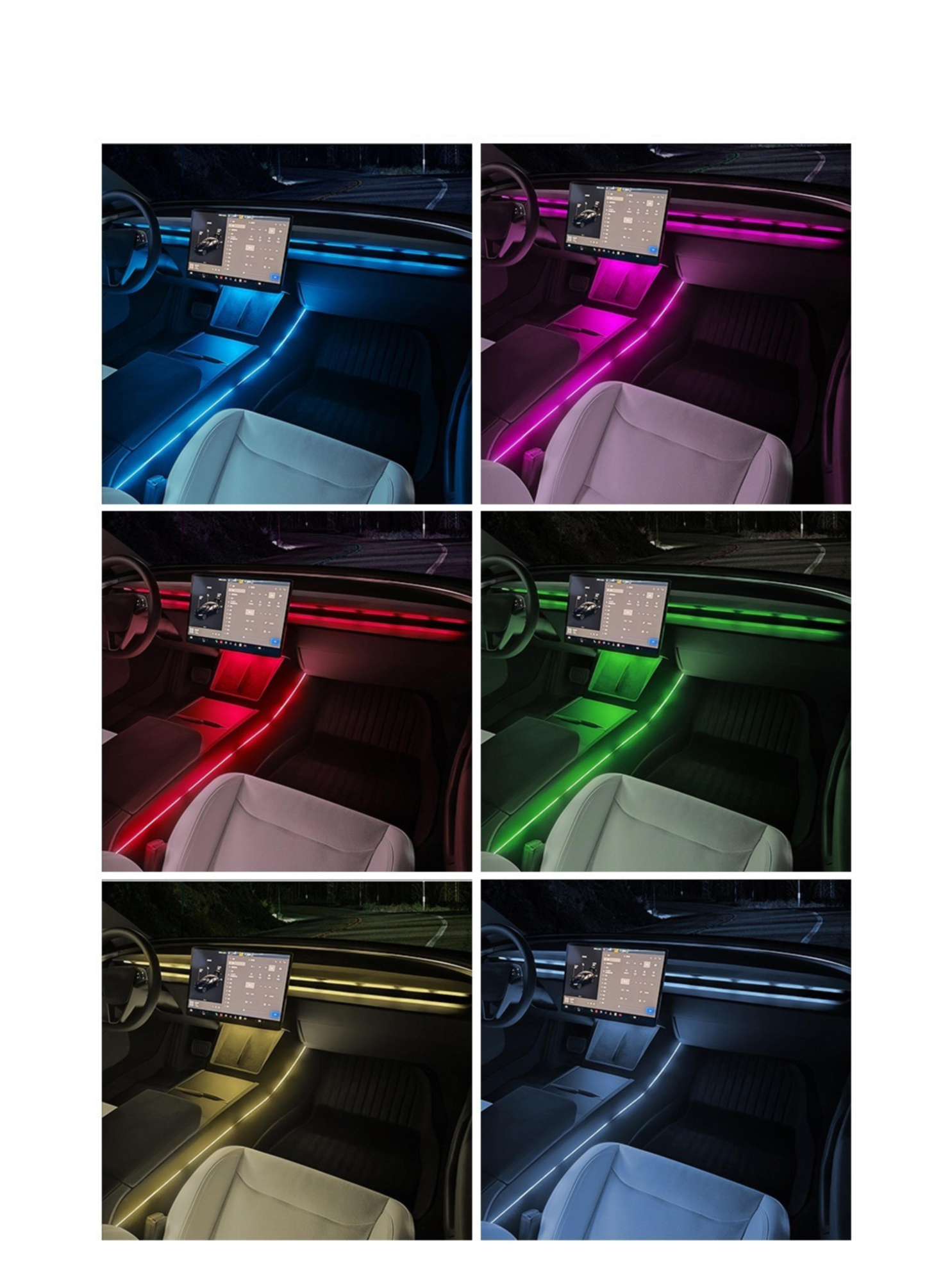 Dashboard Ambient Light Kits for Model 3 Highland & New Model Y - Tesery Official Store