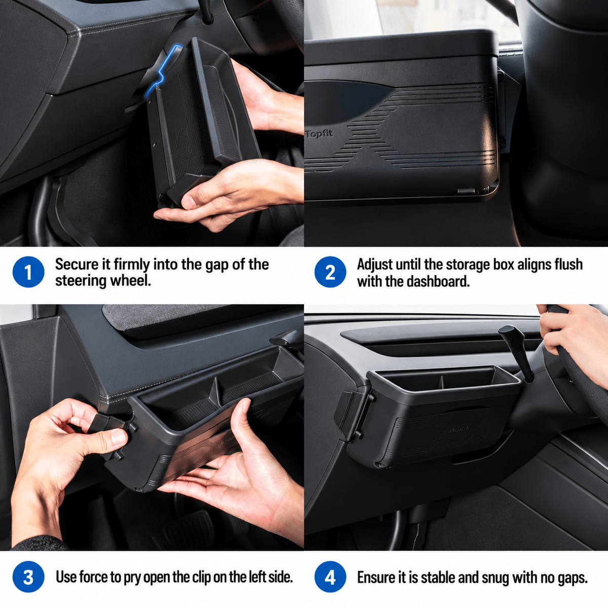 Dashboard Side Organizer for Tesla Model Y Juniper 2025+ LHD – Mini Glove Box Storage - Tesery Official Store
