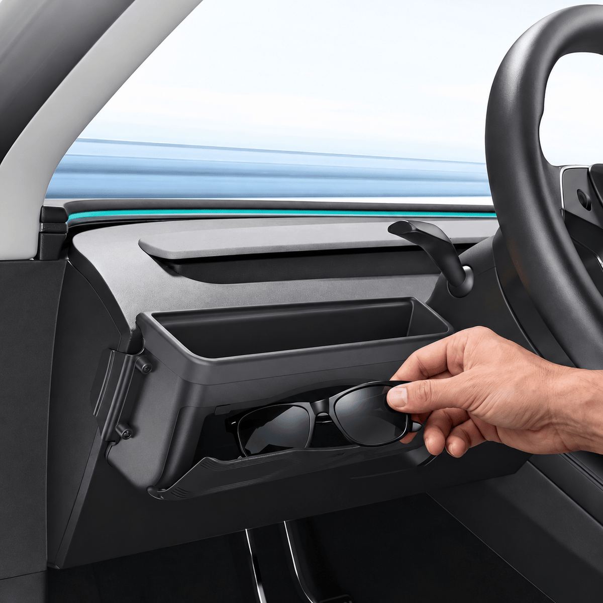 Dashboard Side Organizer for Tesla Model Y Juniper 2025+ LHD – Mini Glove Box Storage - Tesery Official Store