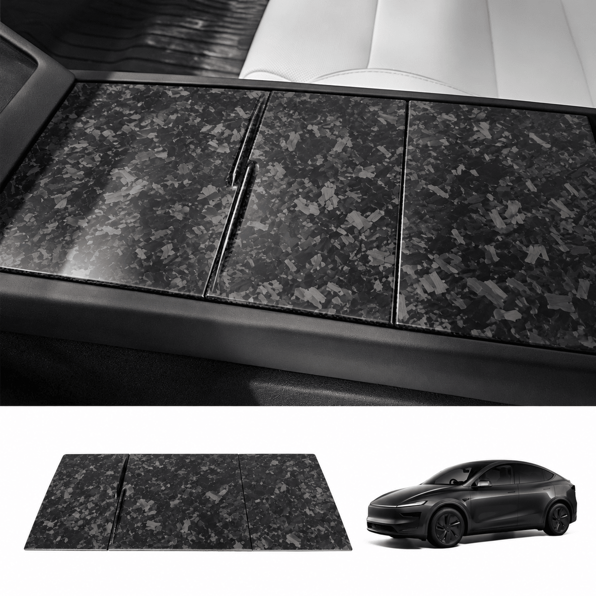 Dry Carbon Fiber Center Console Cover For Model Y Juniper / Model 3 Highland / Model YL - Tesery Official Store