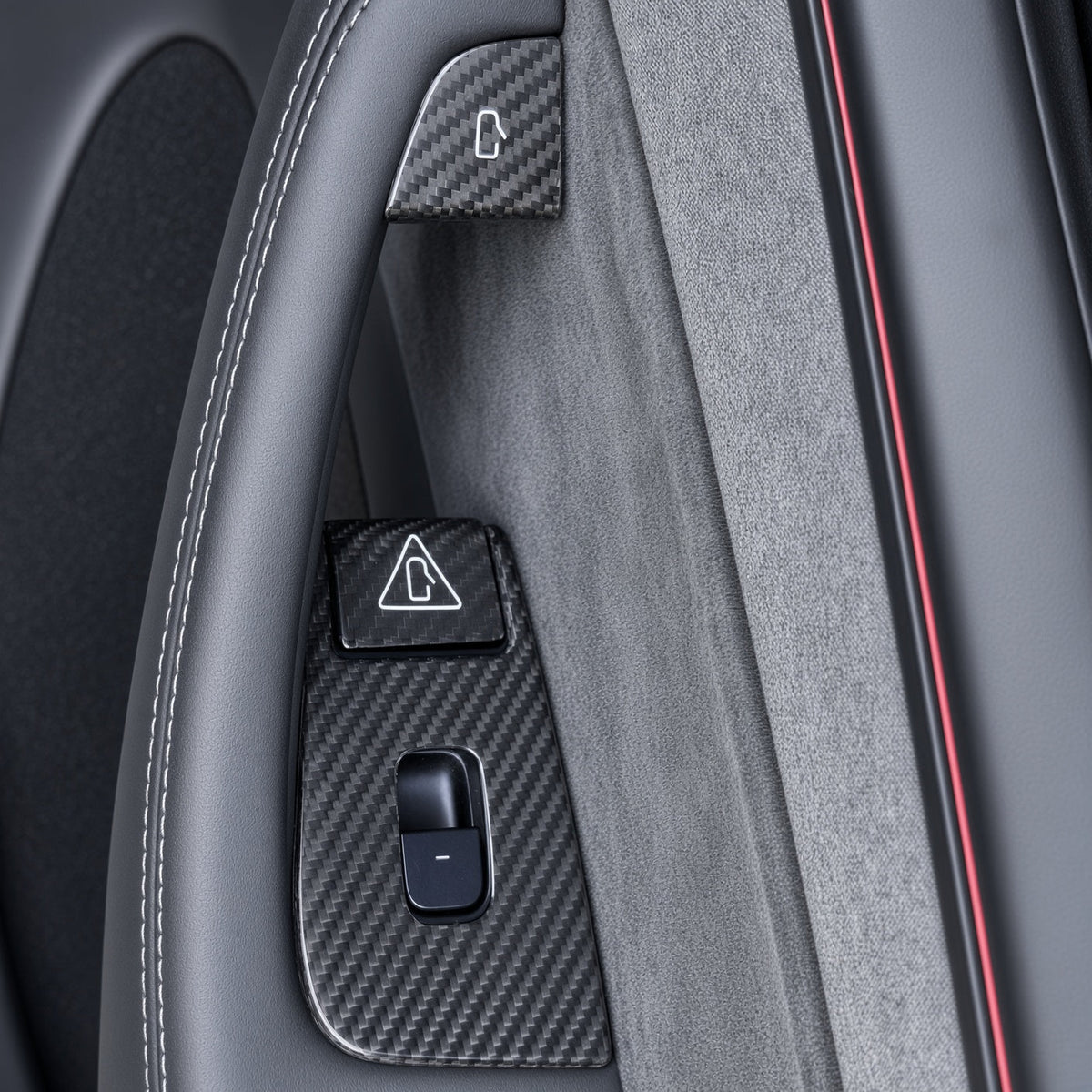 Dry Carbon Fiber Window Lift Button Trim & Switch Covers for Tesla Model Y L - Tesery Official Store