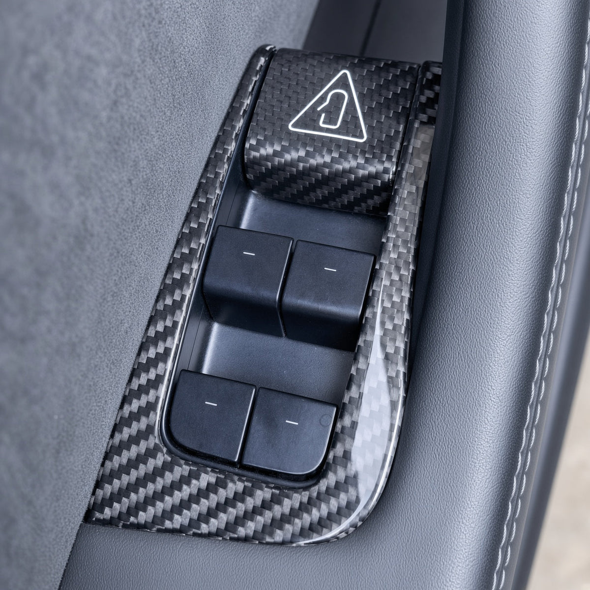 Dry Carbon Fiber Window Lift Button Trim & Switch Covers for Tesla Model Y L - Tesery Official Store