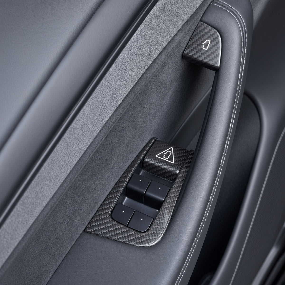 Dry Carbon Fiber Window Lift Button Trim & Switch Covers for Tesla Model Y L - Tesery Official Store
