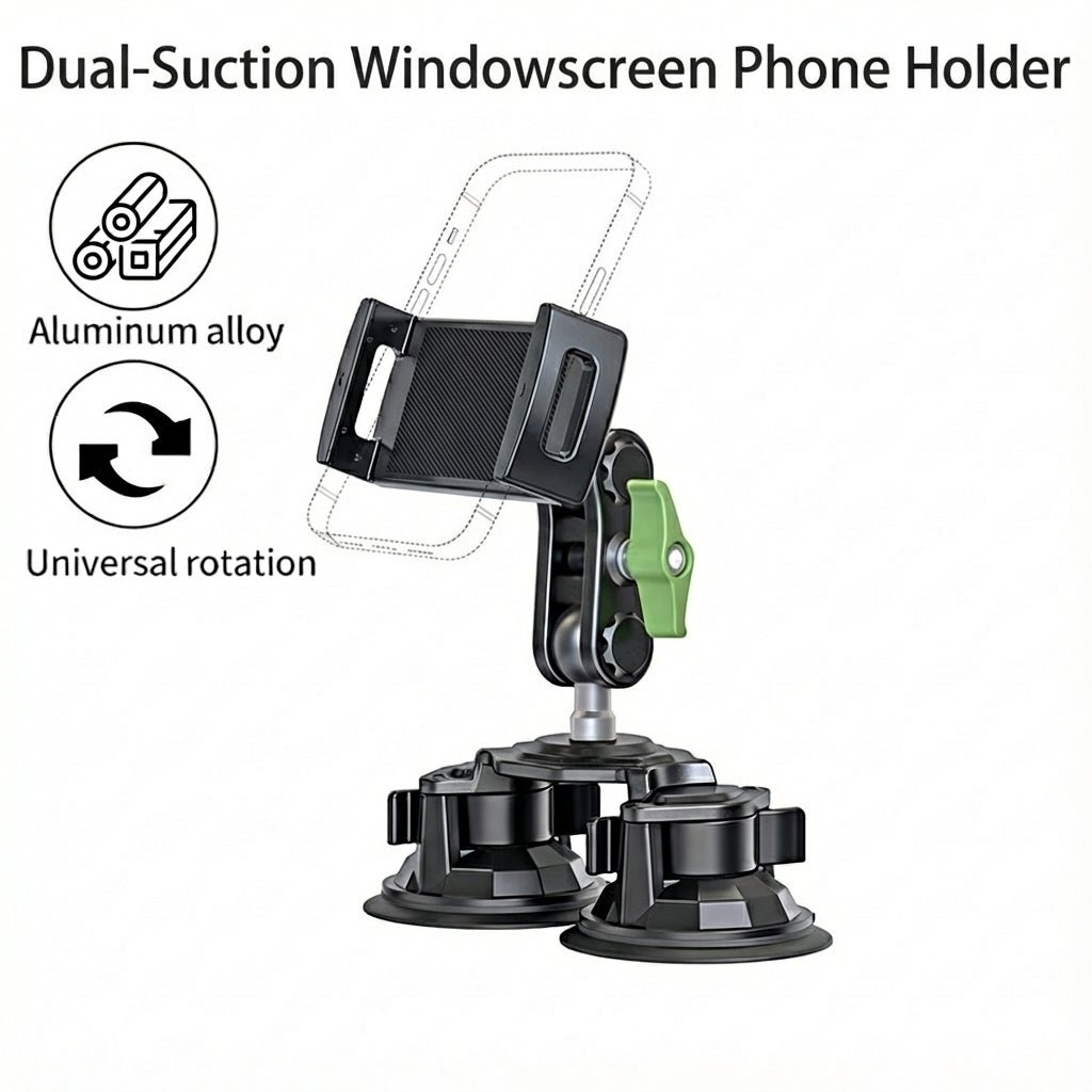 Dual - Suction Car Windowscreen Phone Mount | Navigation & Filming - Tesery Official Store