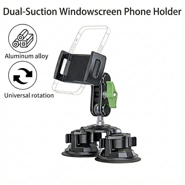 Dual - Suction Car Windowscreen Phone Mount | Navigation & Filming - Tesery Official Store