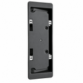 Model Y front license plate bracket displayed vertically with four metal mounting clips visible