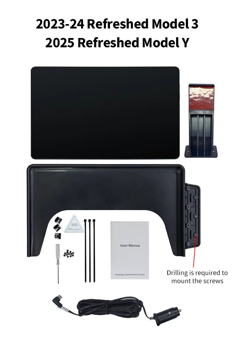 Exclusive Passenger Entertainment Screen for Tesla Model 3 / Model Y / YL (LHD) - Tesery Official Store