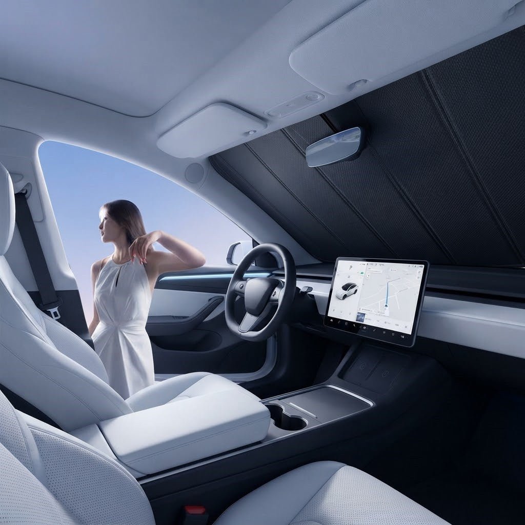 Foldable Front Windshield Sunshade for Model 3 & Model Y - Tesery Official Store
