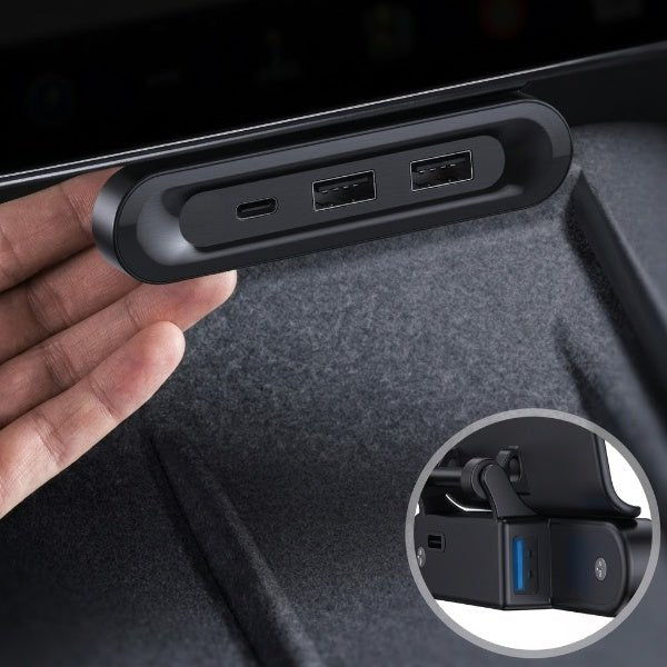 Foldable Under-Screen USB Hub for Model 3 Highland / Model Y Juniper / Model YL - Tesery Official Store