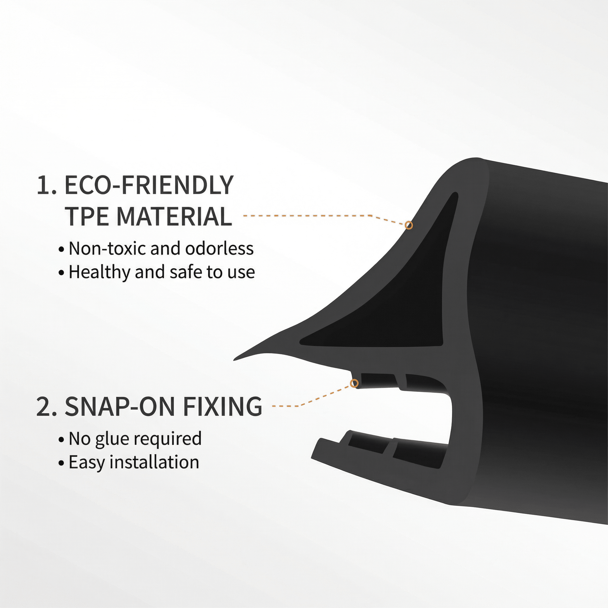 Front Hood Seal & Wind Deflector for Model 3/ Y/ S/ X - TPE Frunk Weather Stripping - Tesery Official Store