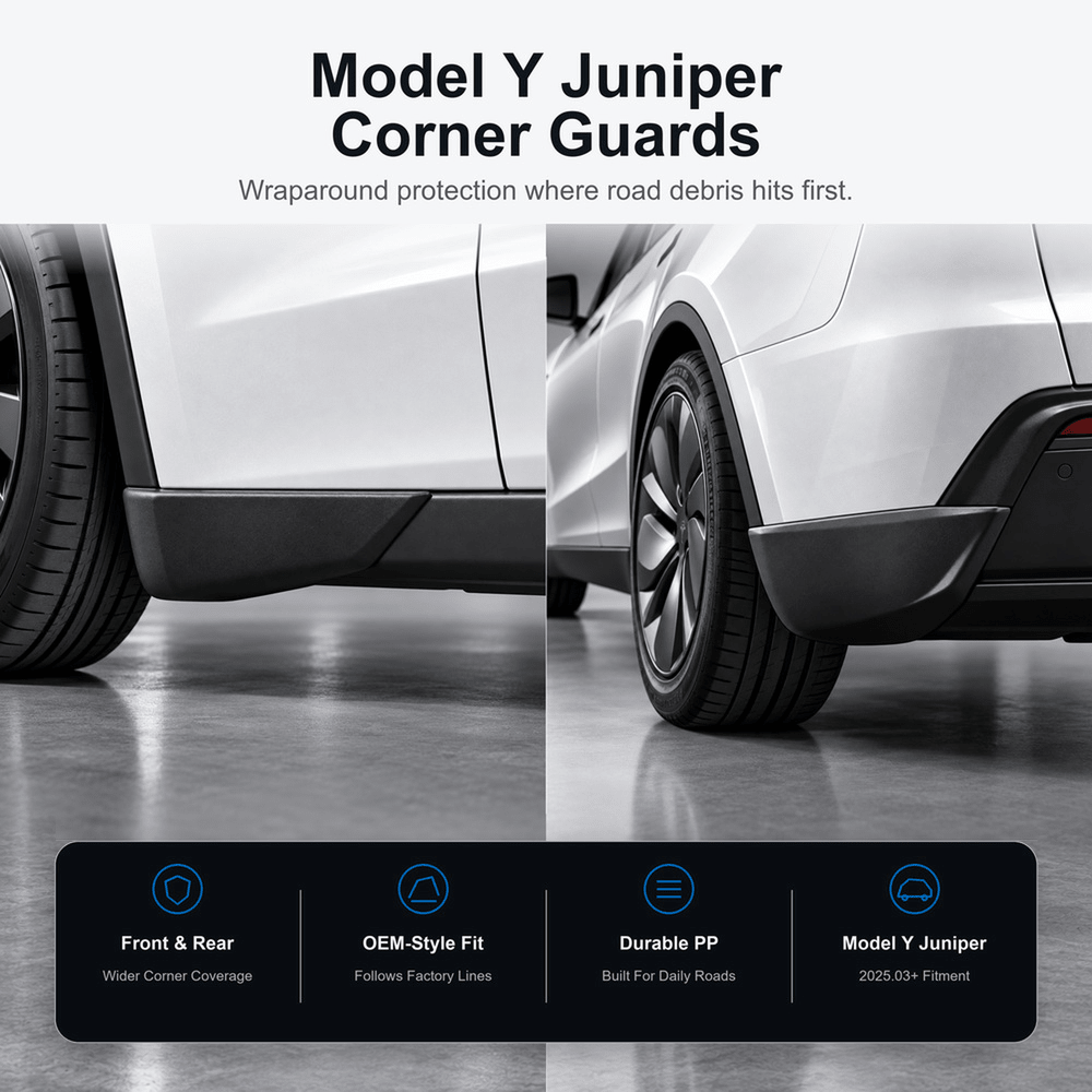 Front & Rear Mud Flap Corner Guards for Model Y Juniper / Model YL - Tesery Official Store