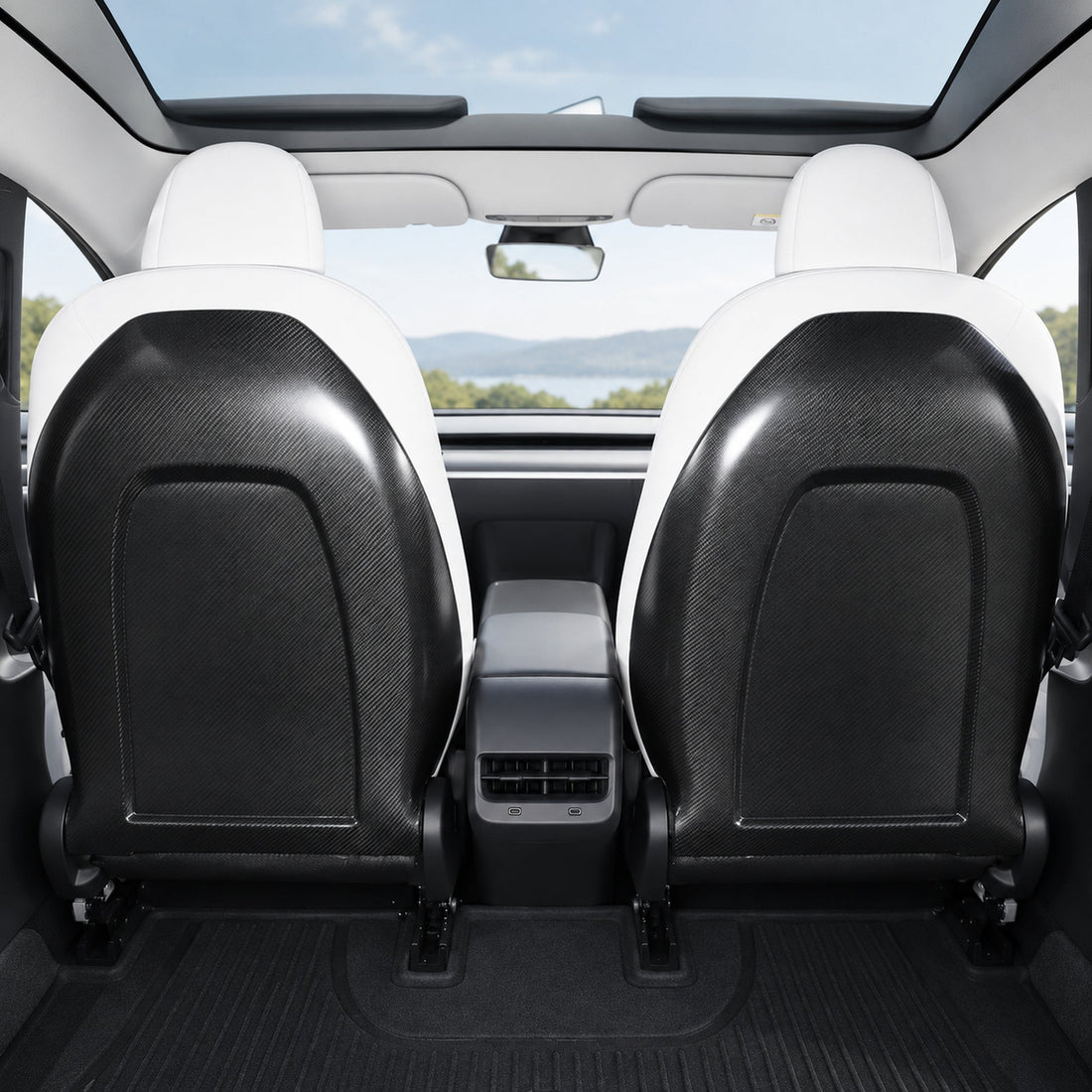 Full Back Seat Replacement for Model 3 / Y - Carbon Fiber Interior Mods - Tesery Official Store