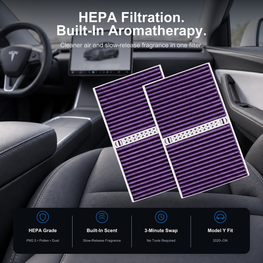 HEPA Cabin Air Filter with Built-in Aromatherapy Pods for Model Y (20-26) - Tesery Official Store