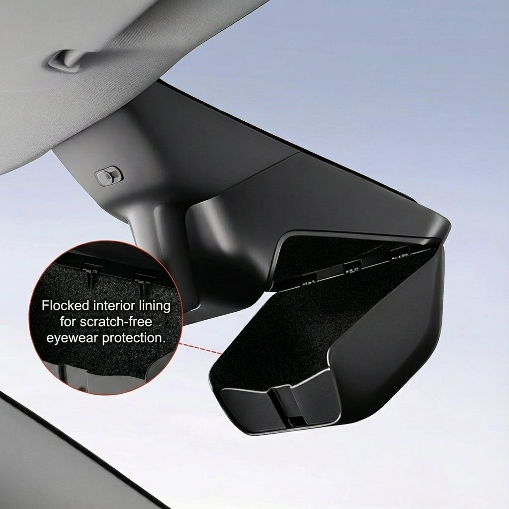 Hidden Sunglass Storage for Model Y Juniper 2025+| Flocked ABS Storage Box - Tesery Official Store