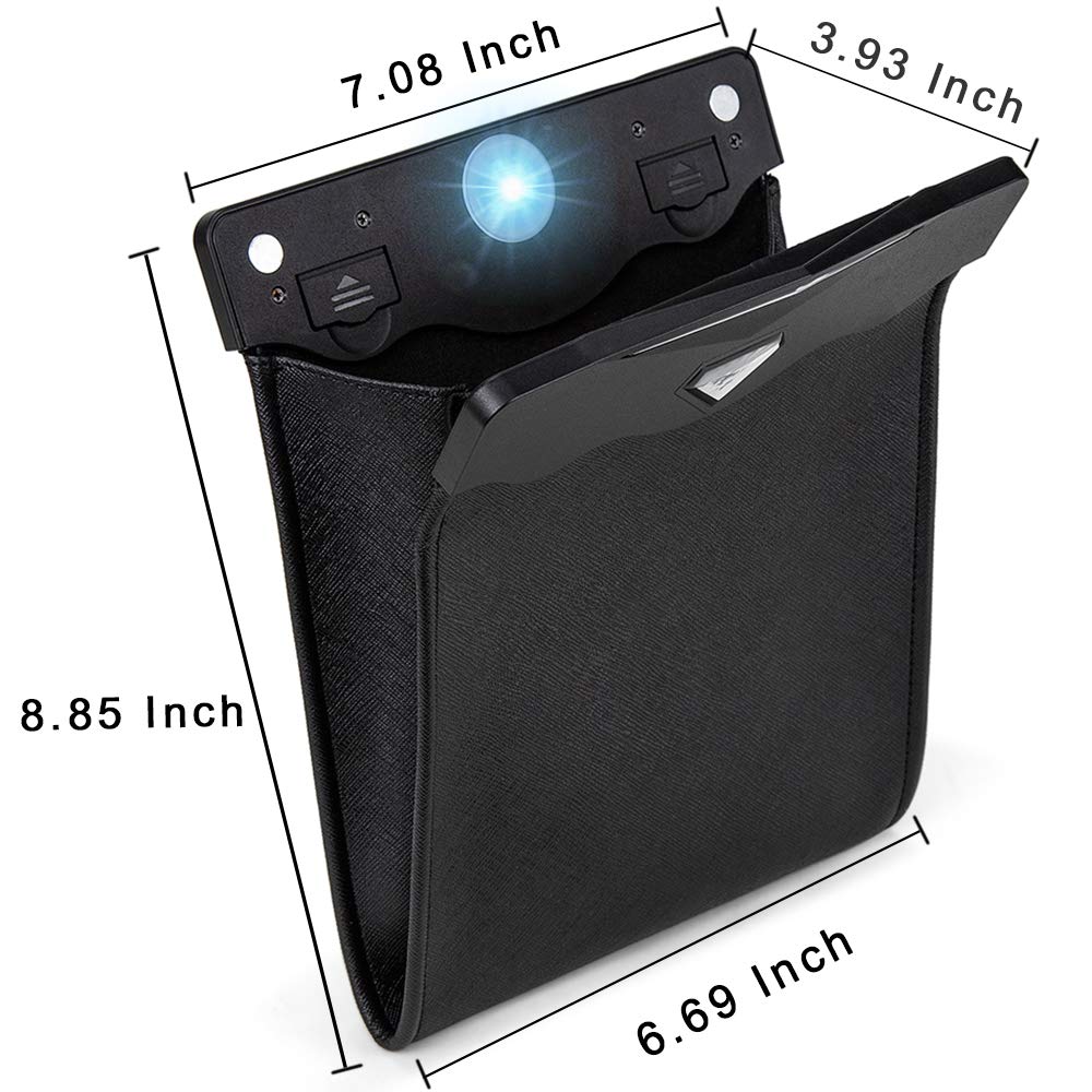 LED Car Trash Can | Waterproof, Leather Hanging Garbage Bag - Tesery Official Store
