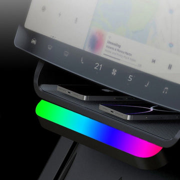 Model 3 Highland / New Model Y Under Screen Storage Box Center Console Organizer With Ambient Lighting - Tesery Official Store