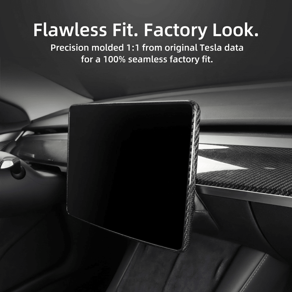 Model 3 / Y Display Cover - Dry Carbon Fiber Interior Mods - Tesery Official Store