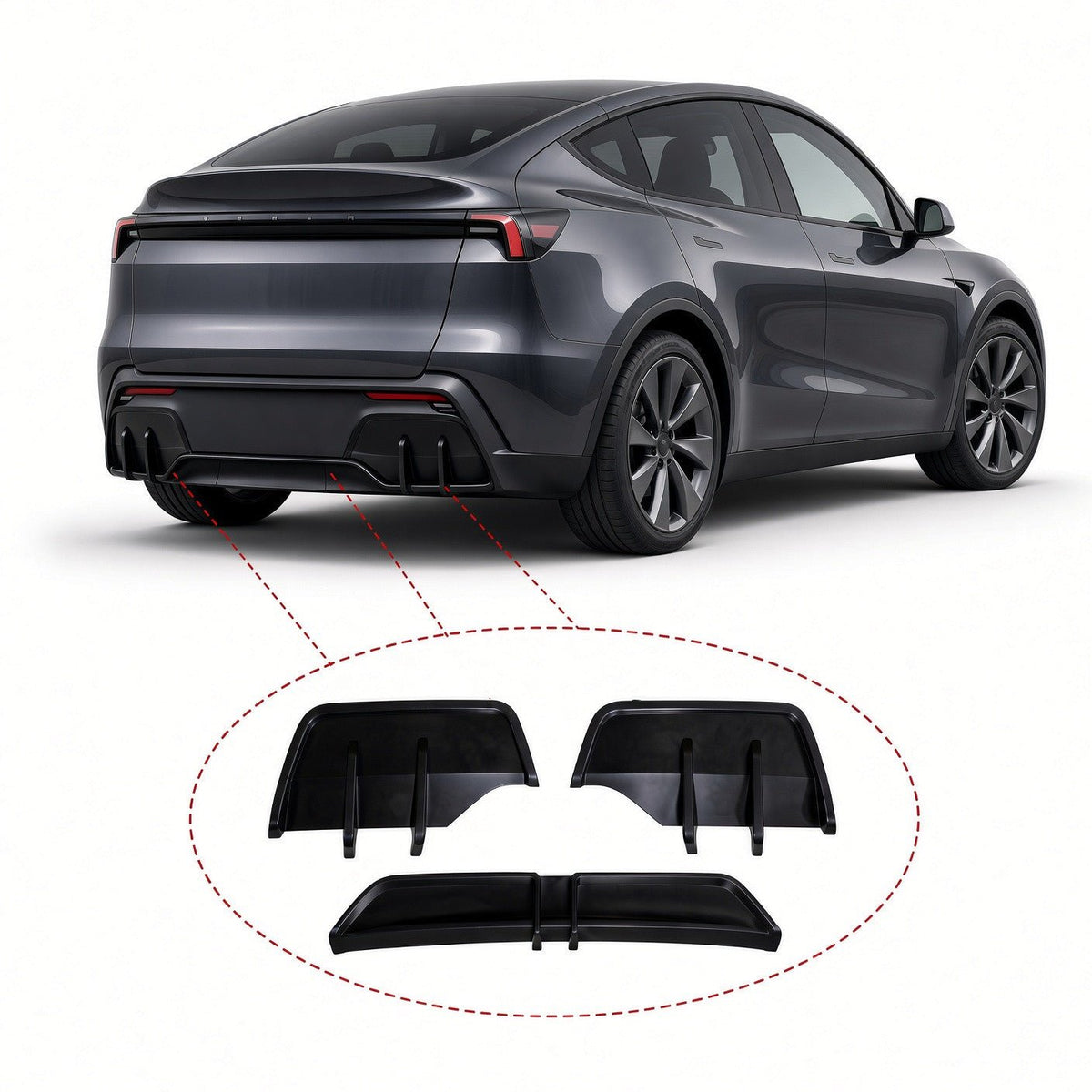 Model Y Standard ABS Body Kit - Rear Diffuser + Lower Bumper Lip | Tesery - Tesery Official Store