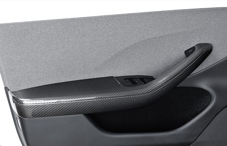 Real Dry Carbon Fiber Door Armrest Cover Overlays for Model 3 Highland - Tesery Official Store